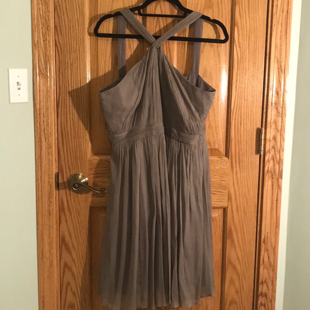 J. Crew Silk Chiffon Knot Dress Grey